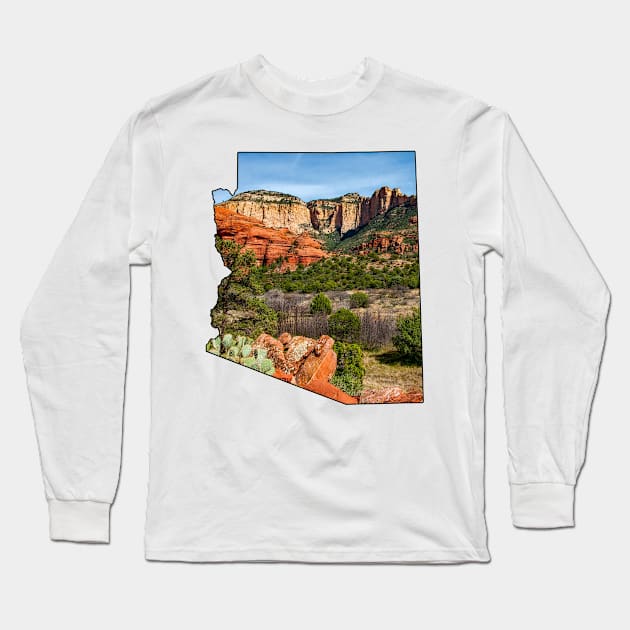 Arizona (Green Desert Canyon) Long Sleeve T-Shirt by gorff